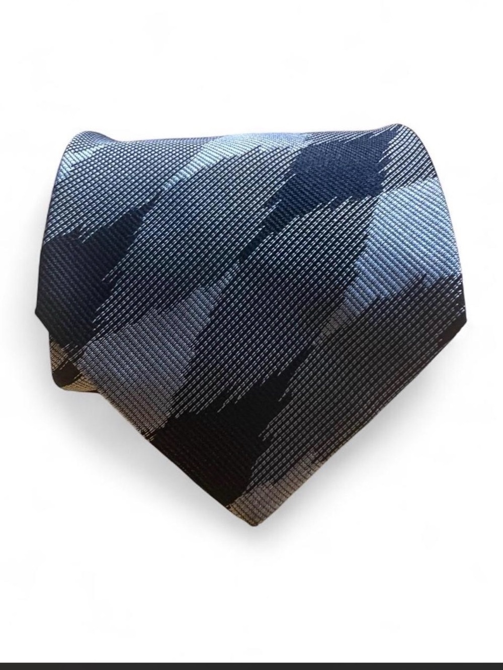 Missoni Cravatte Italian Silk Necktie Black Gray Geometric Zigzag Pattern